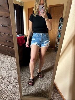 American eagle high waisted denim shorts